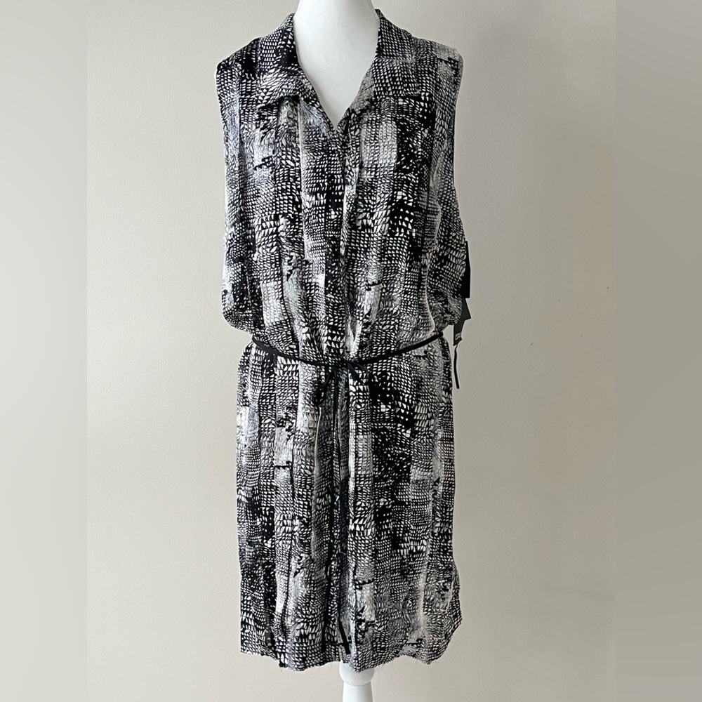 Edun NWT Black & White Belted Shirt Dress